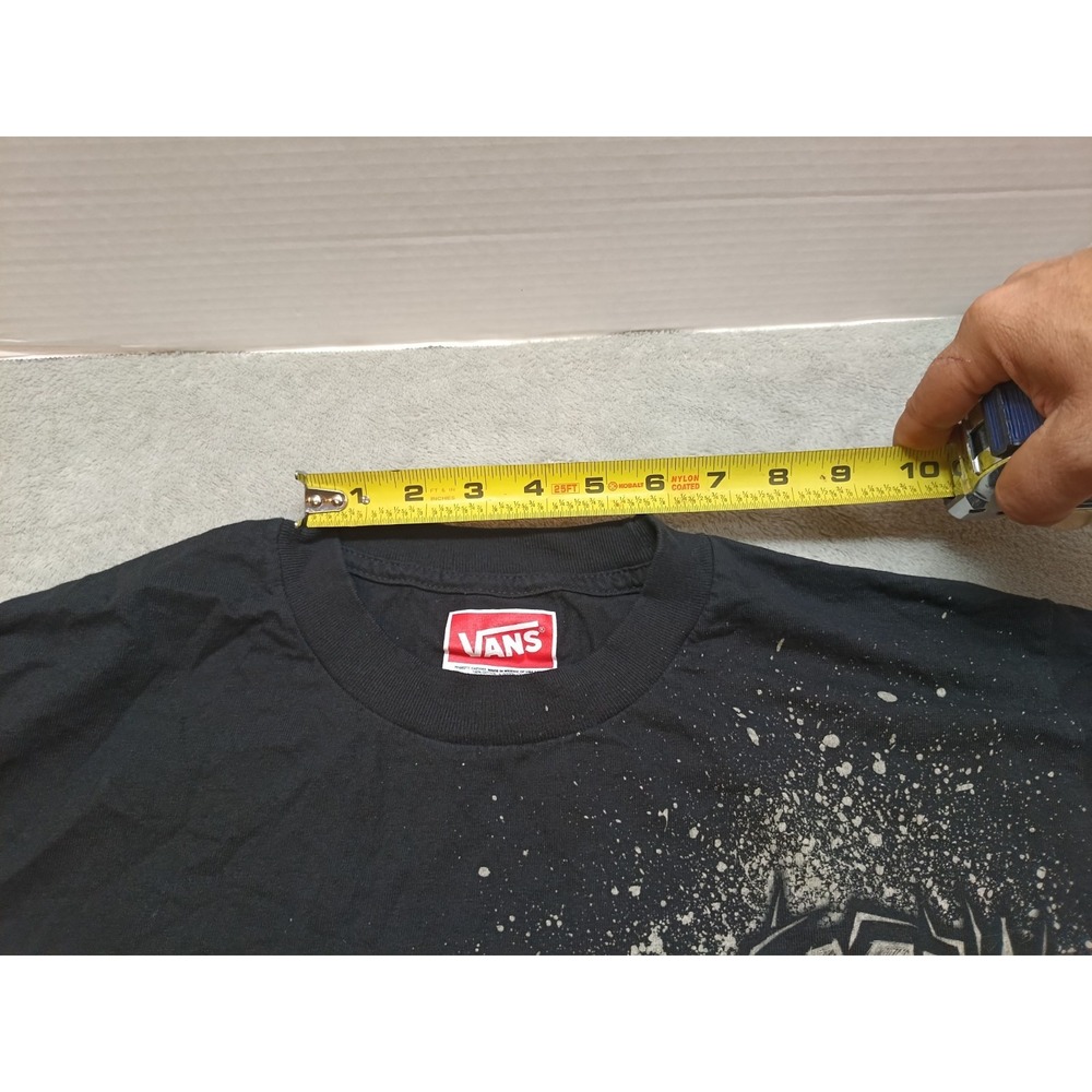 Vintage Vans Mens L (Fits M) Black Graphic T-shirt Y2K Grunge Skater Hip Hop - Picture 7 of 12